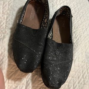 Black Sparkly Toms Womens Shoe